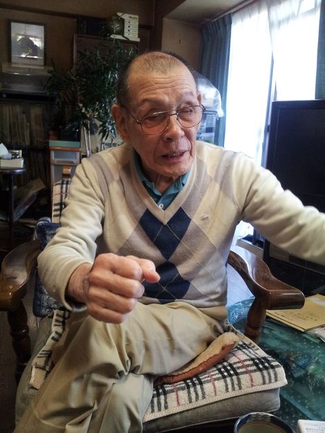 元大和乗組員・元二十三大隊隊員の八杉康夫=2015年