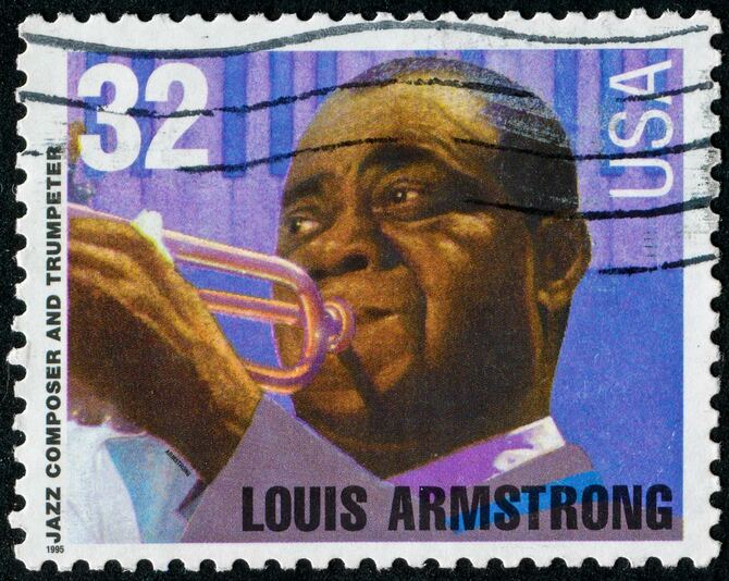 ルイ・アームストロングをフィーチャーした米国の切手