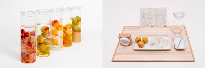 （左）完成イメージ（右）梅酒体験専門店「蝶矢」の体験キット。