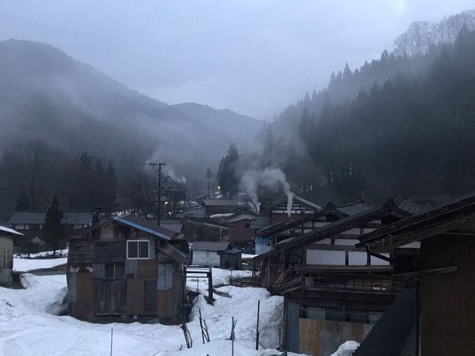 冬の山熊田の様子