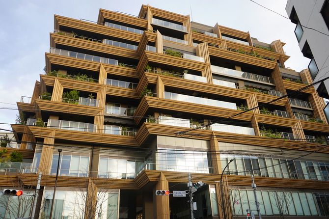 代官山駅の反対側から撮影したフォレストゲート代官山