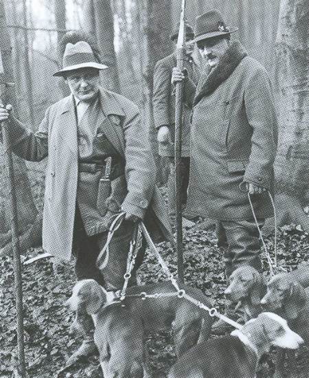 狩猟するゲーリングとルッツ・ヘックの写真