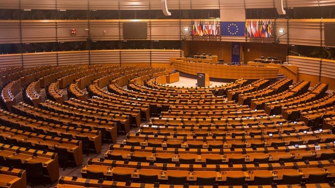 ベルギー・ブリュッセルにある欧州議会の議場