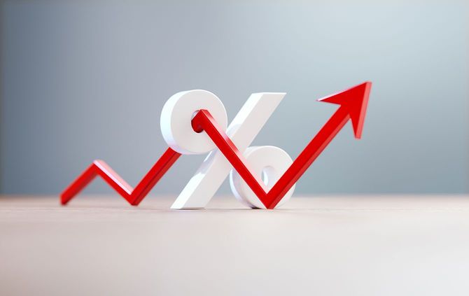 パーセント記号と上向きの矢印