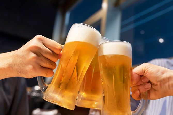 ビールで乾杯