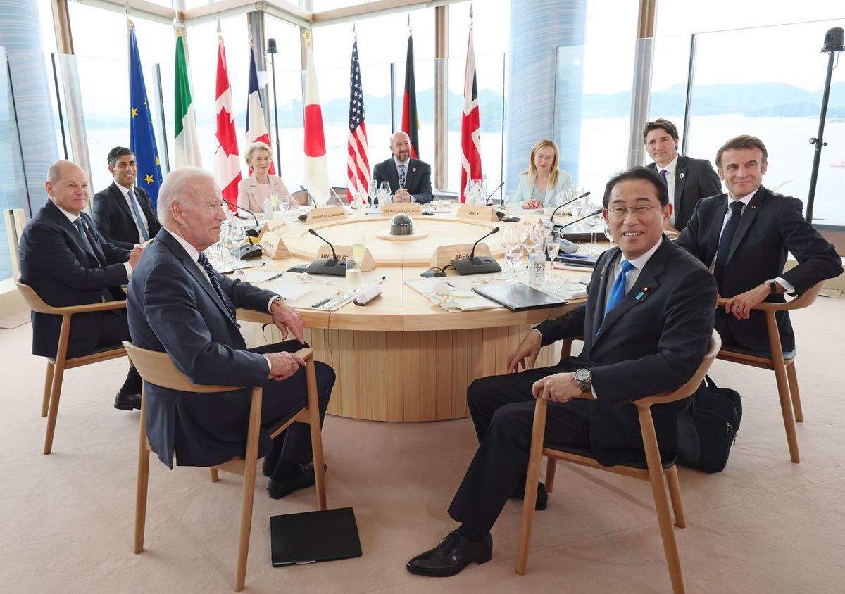 2023年5月19日、G7広島サミット（1日目）にて、岸田文雄内閣総理大臣による、G7首脳に対するおもてなしの一環として行われたワーキング・ランチ