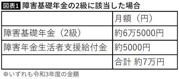 障害基礎年金の2級に該当した場合