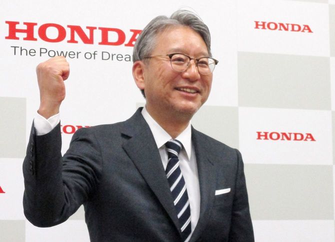 ホンダの次期社長に決まった三部敏宏専務=2021年2月19日、東京都港区の同本社