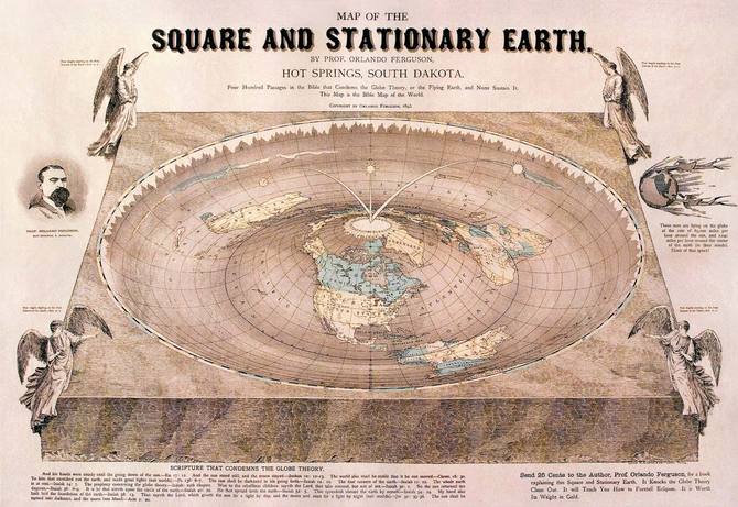 19世紀に書かれた地球平面説の地図