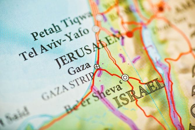 エルサレム,イスラエルの地図