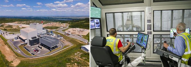 （左）商業運転を開始した廃棄物処理・発電施設（右）施設内：ベオグラード市総世帯数の10％相当にクリーンな電気・熱を供給する