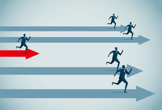 競争するイメージのイラスト