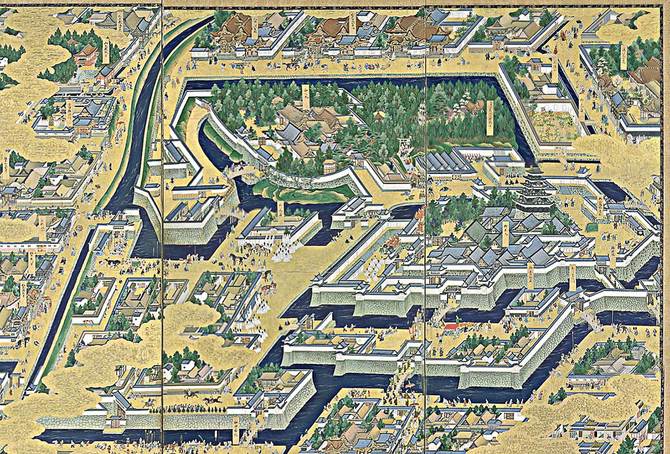 国立歴史民俗博物館所蔵「江戸図屏風」部分（写真＝Marku1988／CC-PD-Mark／Wikimedia Commons）