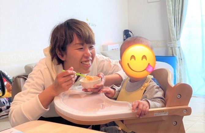 岩清水選手と1歳の息子