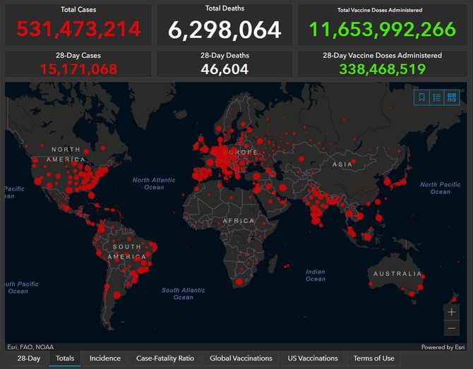 「COVID-19 ダッシュボード」ウェブサイトより