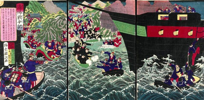 三代目歌川国貞作「清仏戦争図」