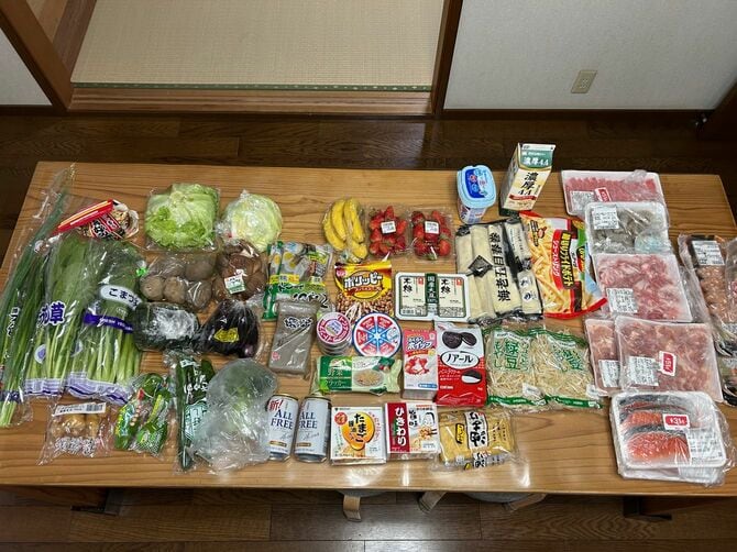橋本家の1回の買い物品目