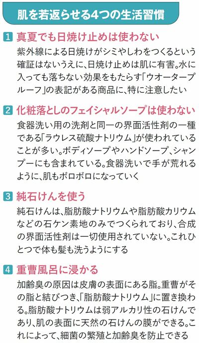 肌を若返らせる4つの生活習慣