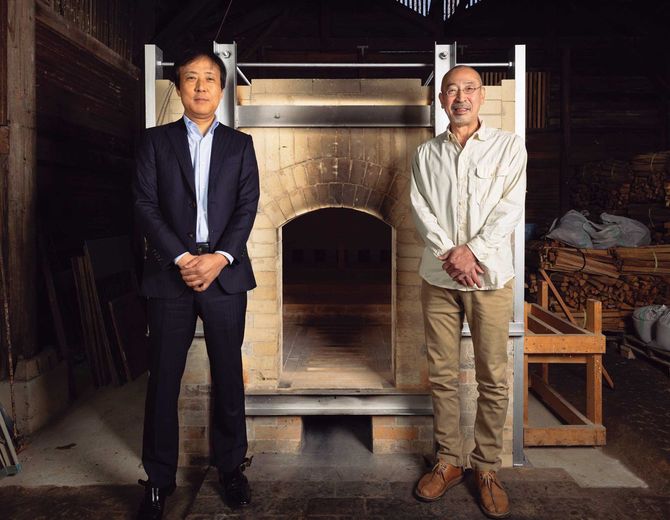 石川県珠洲市にある篠原氏の游戯窯（ゆげがま）にて。