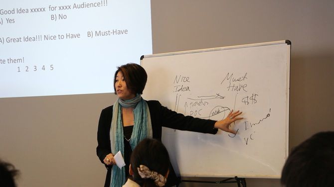 WSLabのプログラムで“起業家精神”を熱く語る。