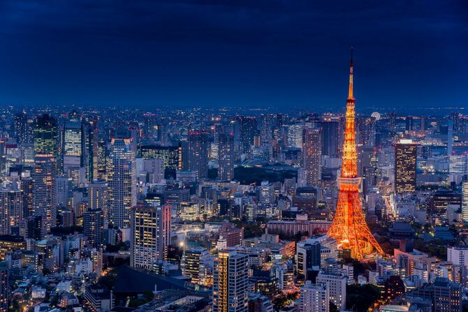 東京タワーの見える東京の夜景