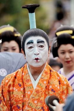 2008年9月27日、「志村けんのバカ殿様　大盤振舞編　DVD箱」の発売記念イベントに登場した志村けんさん（神奈川県川崎市のラゾーナ川崎プラザ）