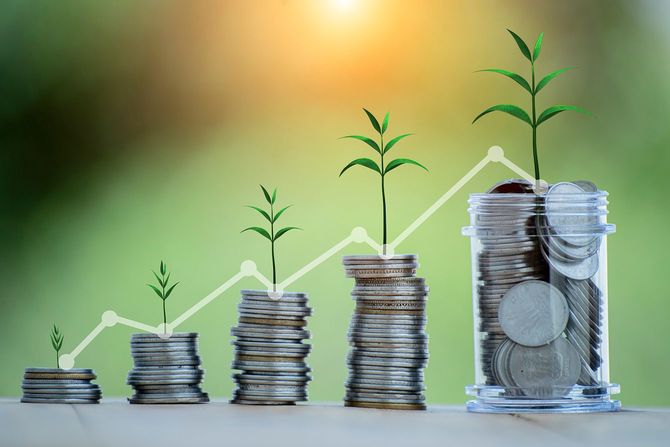 投資信託で資産が増えるイメージ