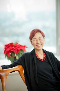 社会学者の上野千鶴子さん。乳幼児には、月36万円程度の介護サービスを利用できる要介護5と道程度の支援が必要と話す（撮影＝市来朋久）