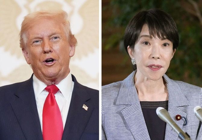 トランプ米大統領（ゲッティ＝共同）、高市早苗首相