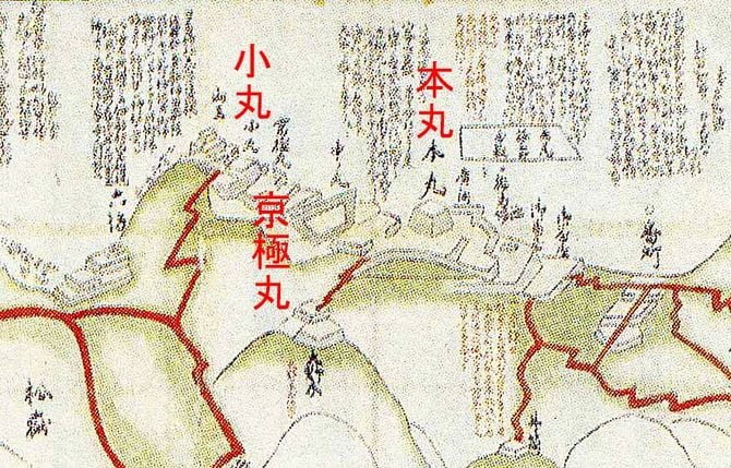小谷城跡絵図（部分）を編集部で一部加工