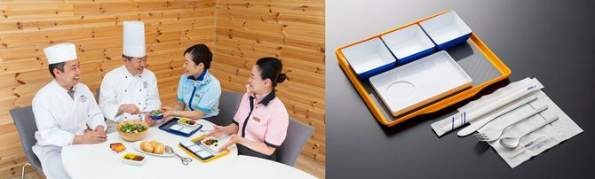 食器を組み合わせた「ANA機内食ごっこセット」