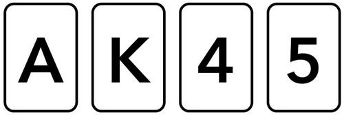 【図1】「A」「K」「4」「5」が書かれた4枚のカード