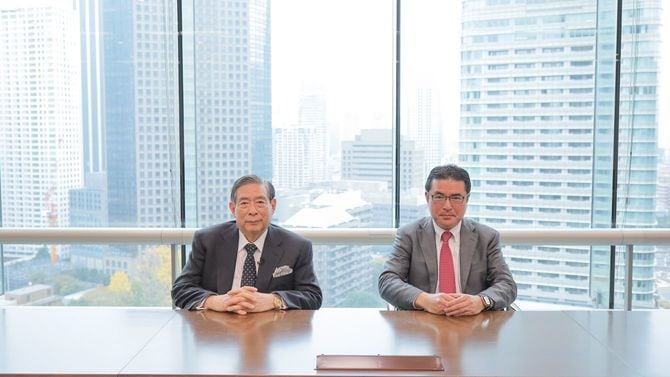 SBIホールディングス 北尾吉孝代表取締役社長と立教大学ビジネススクールの田中道昭教授