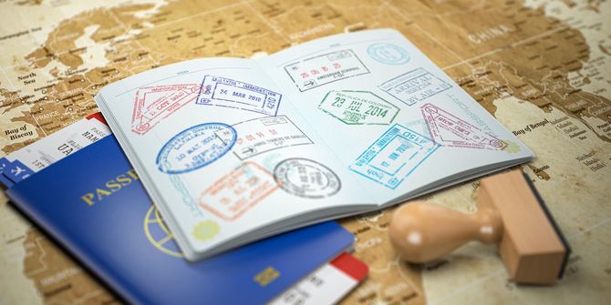 スタンプ付きのパスポート