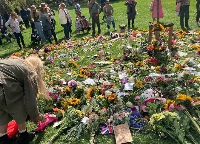 ハイドパーク内に設けられた献花スペース