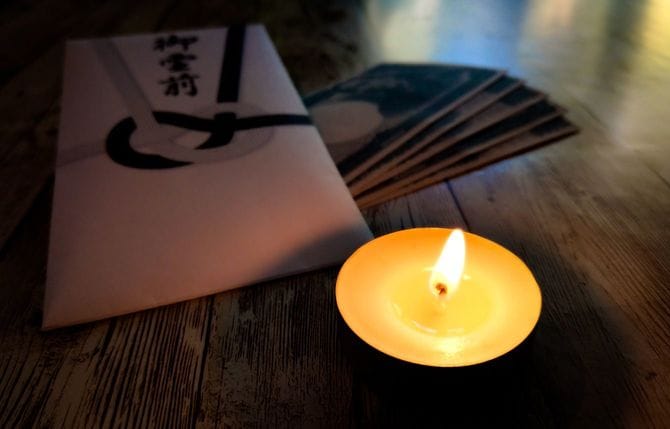 香典袋とろうそく