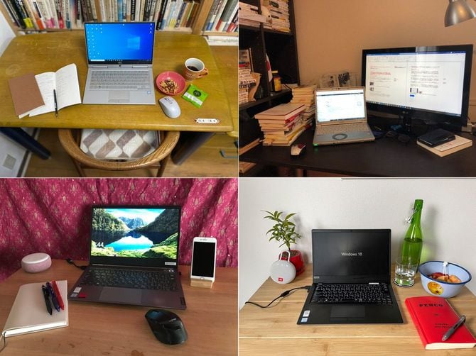 リモートワークをする編集部員の机。