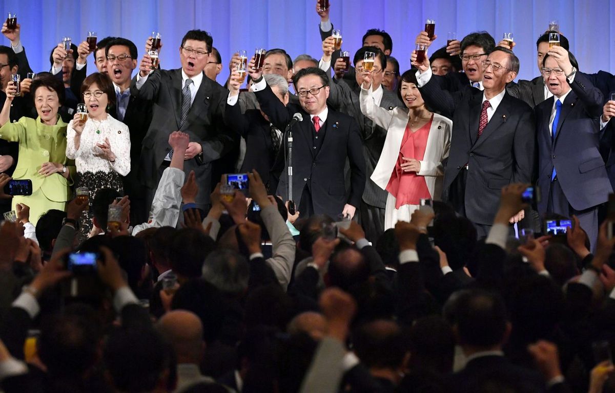 自民党細田派（現安倍派）の政治資金パーティー＝2018年5月、東京都内のホテル