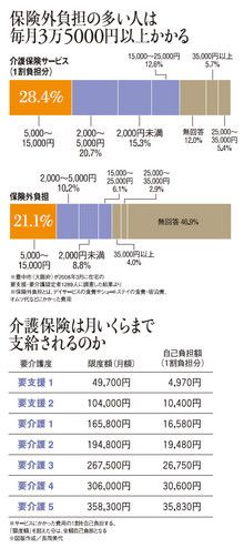 保険外負担の多い人は毎月3万5000円以上かかる／介護保険は月いくらまで支給されるのか