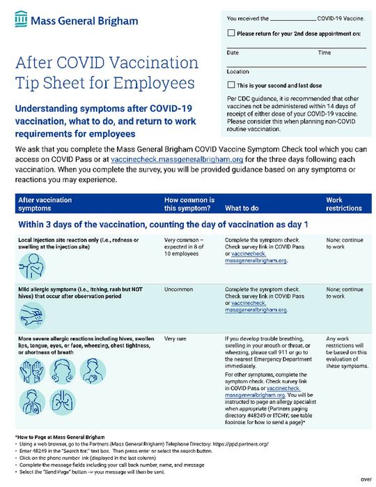 副反応の説明が書かれたシートとファイザー社のワクチンの説明などの書類を渡される。