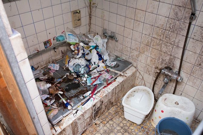 元教員宅の風呂場。