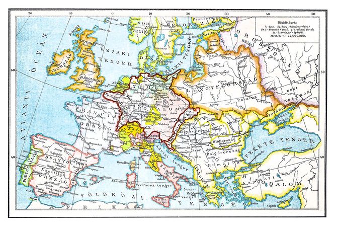 ヴェストファーレンの平和条約後のヨーロッパのイラスト (1648)