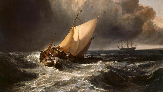 ターナー「嵐の中のオランダ船」