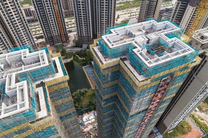 林立している中国の建設現場