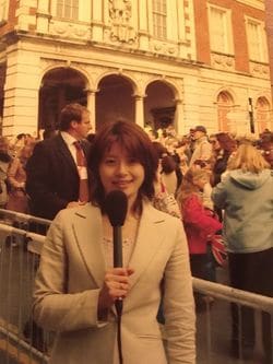 日テレ記者時代の森澤さん。