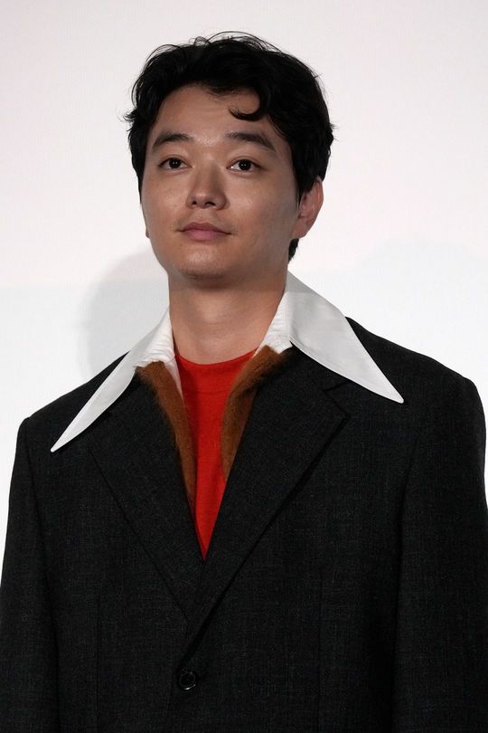 第36回東京国際映画祭で行われた映画「怪物の木こり」の舞台挨拶に登壇した染谷将太さん(=2023年10月31日、東京都千代田区のTOHOシネマズ日比谷)