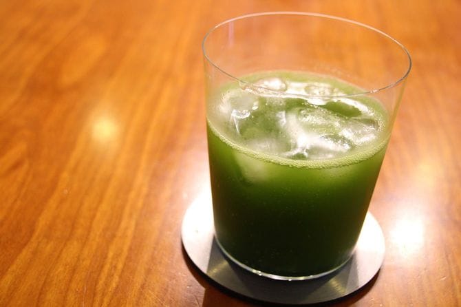 アメリカで定番の抹茶のソーダ割。抹茶の香りが鼻に抜ける