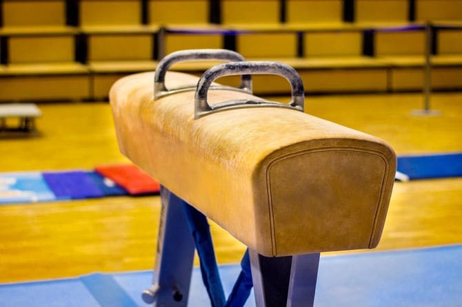 体育館に置かれたあん馬