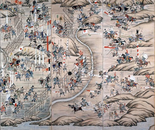 長篠・小牧長久手合戦図屏風（長浜市立長浜城歴史博物館蔵）・部分