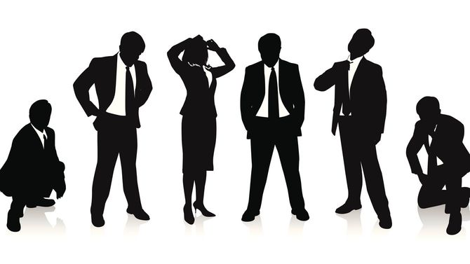 失業した人々のシルエット